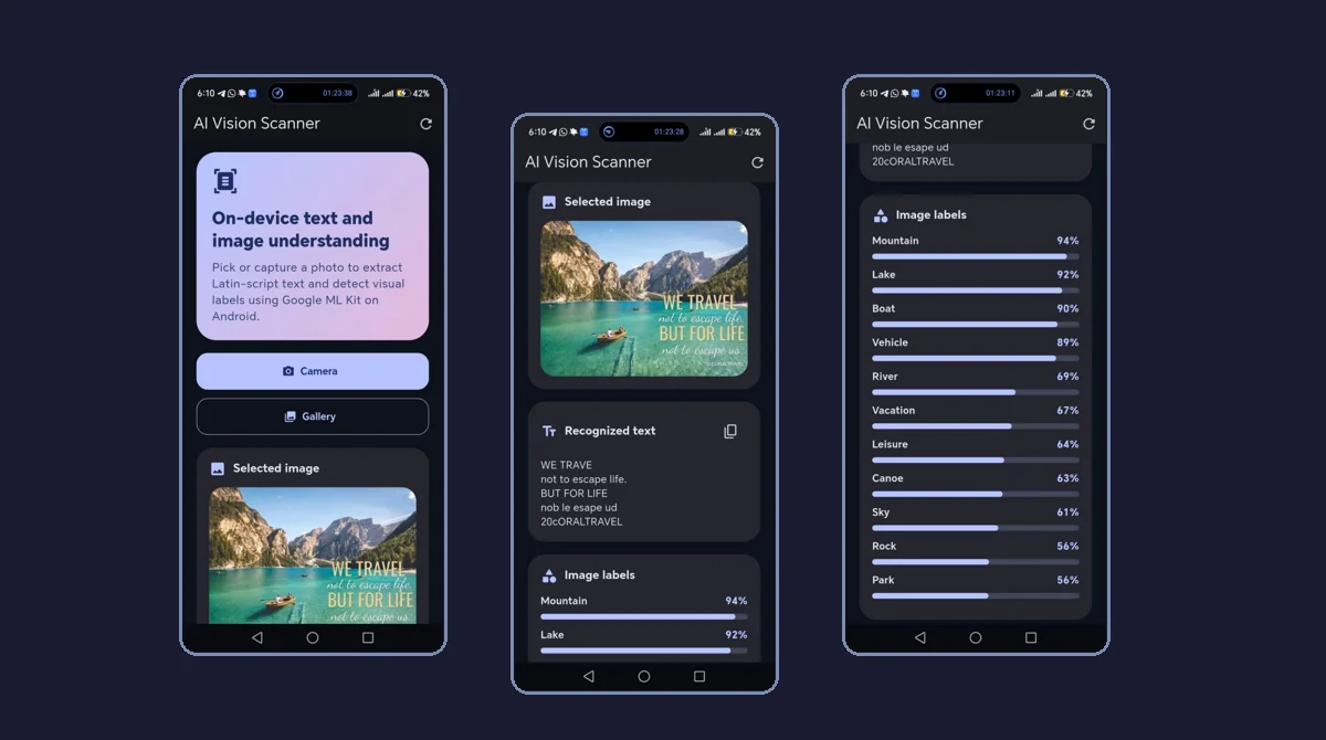 AI Vision Scanner app screenshot
